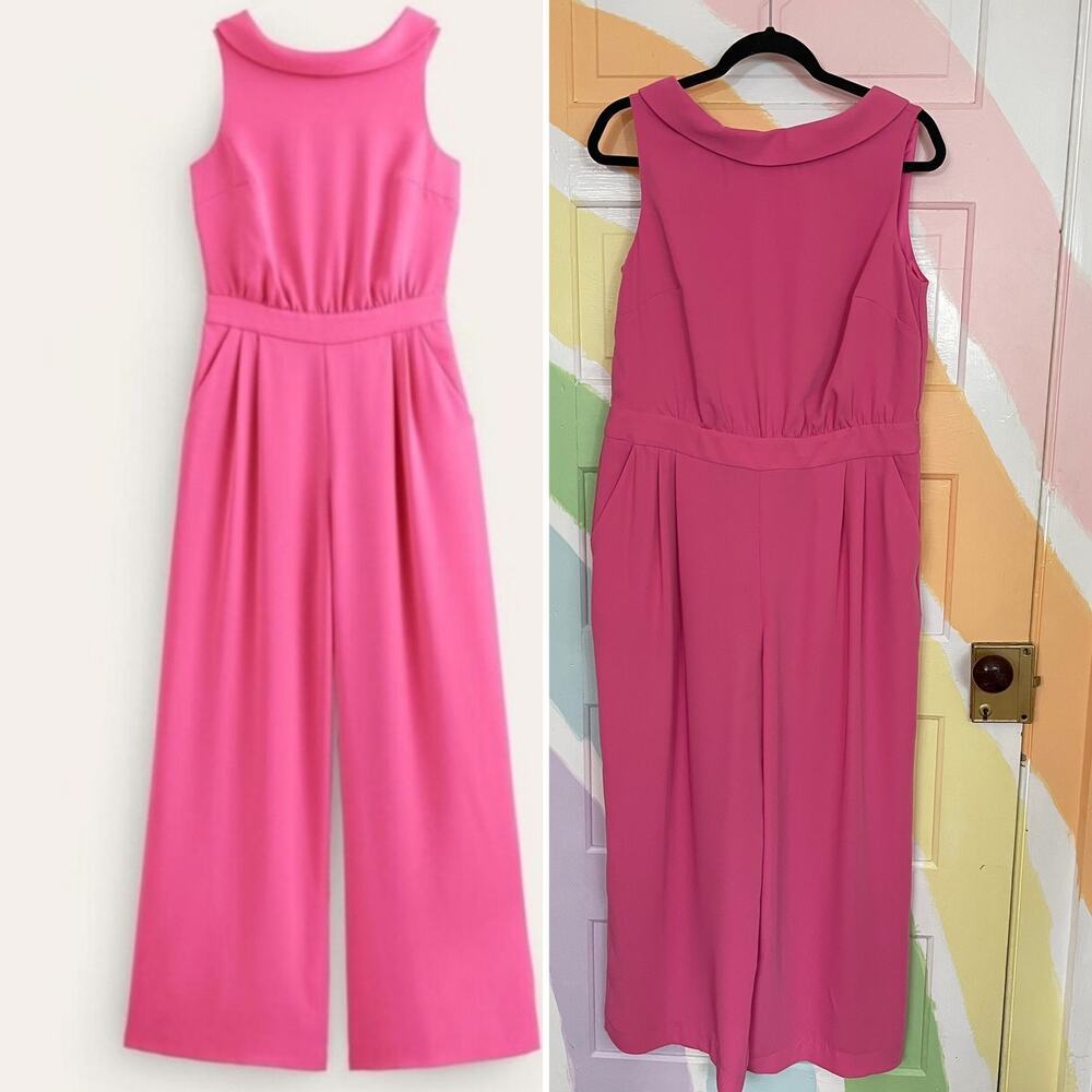 ✨NWT Boden Clarissa Wide Leg Sleeveless Pink Jumpsuit Sz 12P - Picture 2 of 11